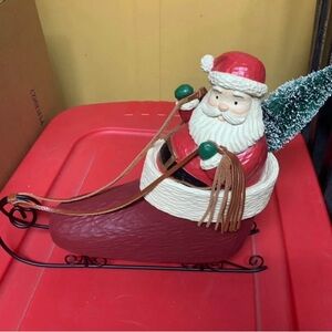Vintage Hallmark Santa in a boot sleigh figure